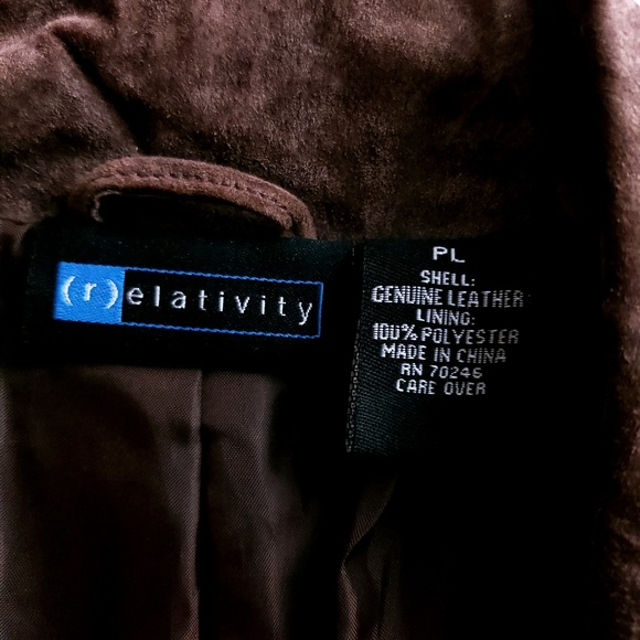 Relativity Women Leather Jacket Blazer Button Size PL - Picture 5 of 5